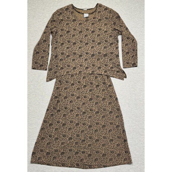 Rabbit Designs Floral 2-Piece Dress Set Size 20W VTG USA Sleeveless Long Sleeve - Picture 5 of 16